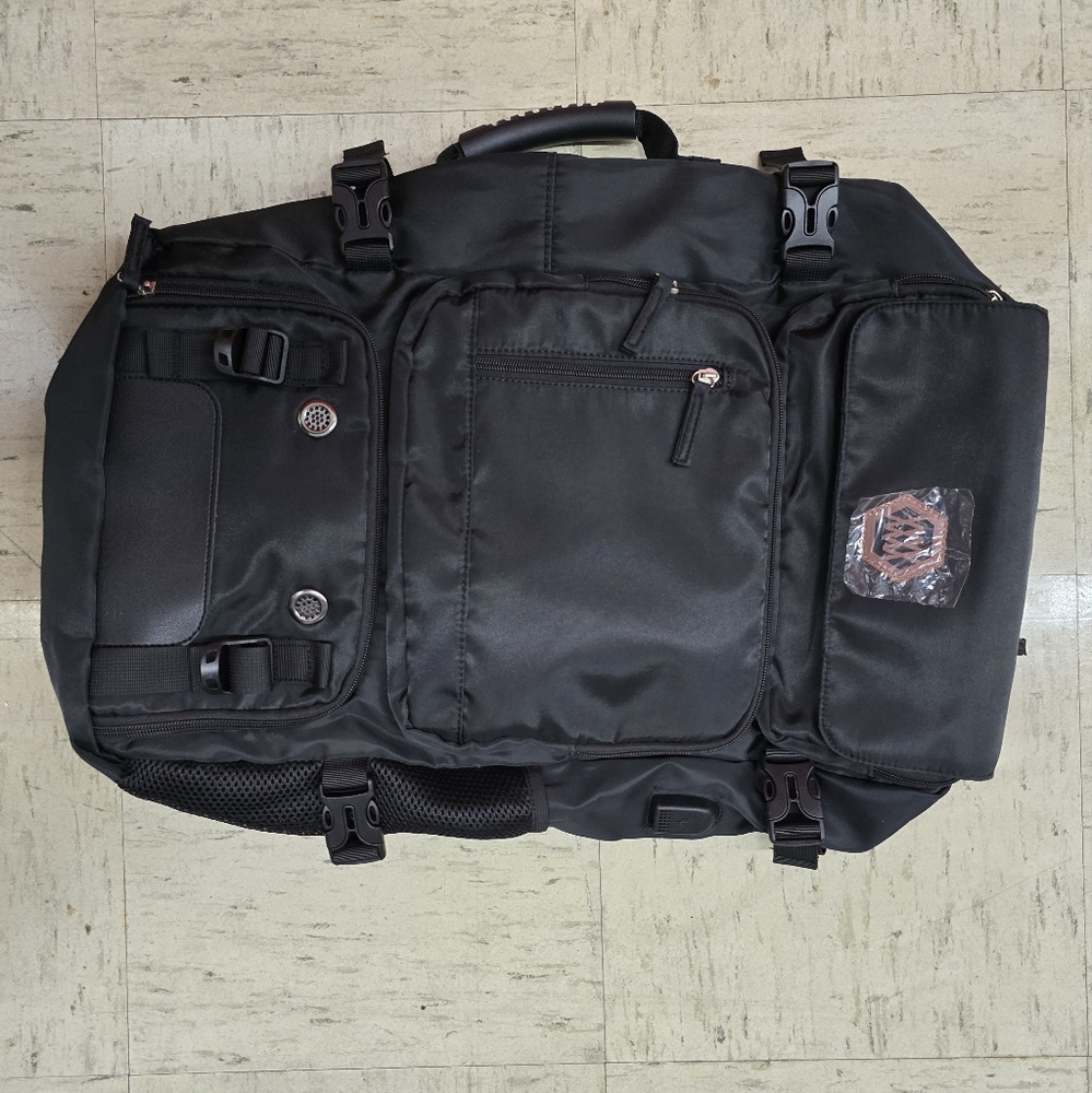 Kaka 2070 Black Backpack Men's Travel Tote - Picture 4 of 9